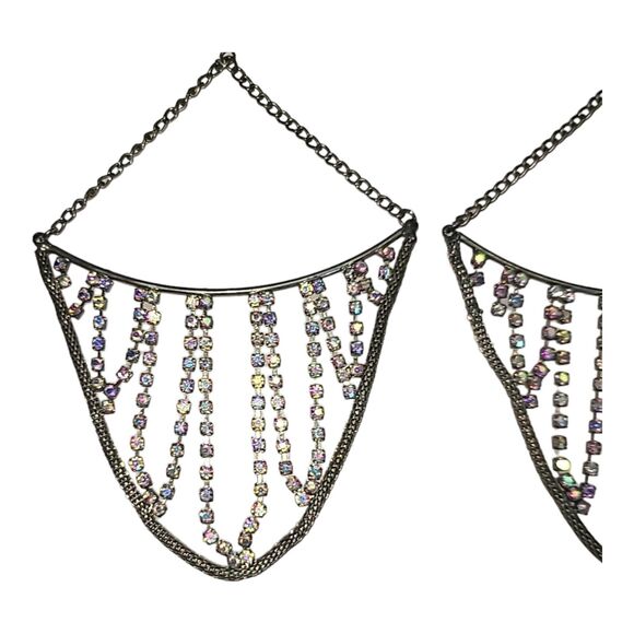 Vintage Aurora Borealis Rhinestone Chandelier Earrings 5"‎ - Picture 12 of 13